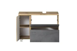 Waschbeckenschrank Varese | 85 x 47 x 56 cm | Wotan Oak / Betonfarbe