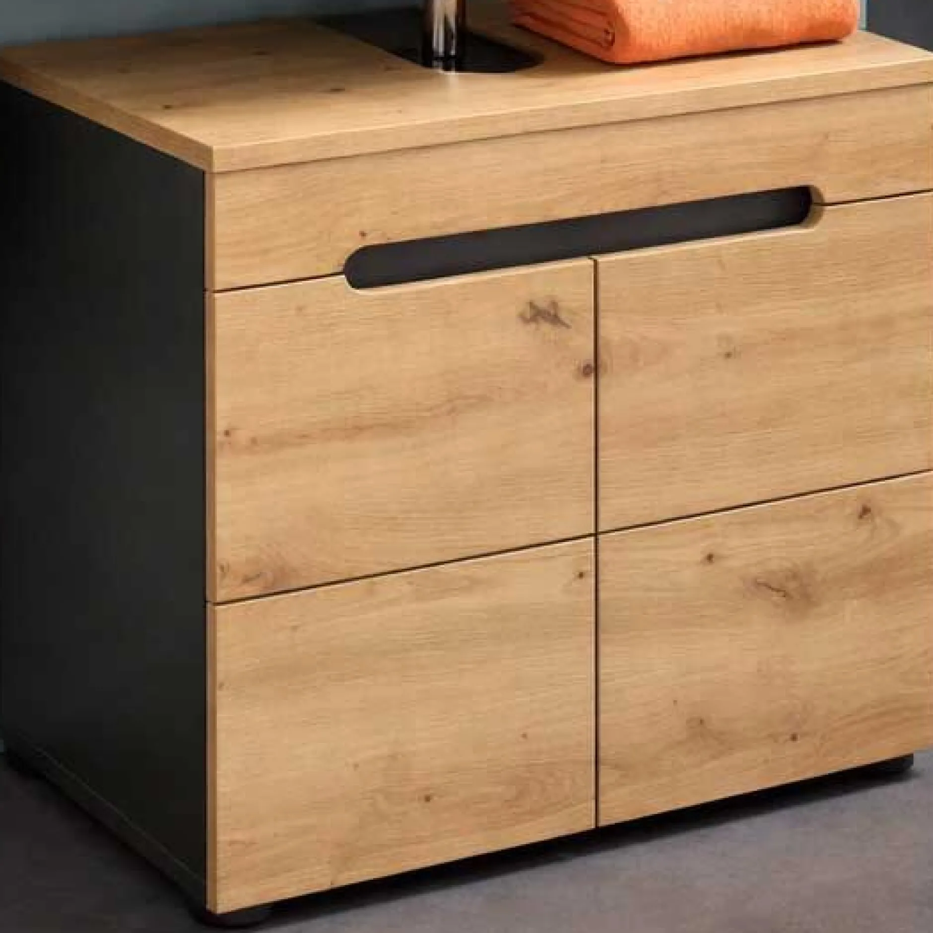 Waschbeckenunterschrank Canu Xonox - basaltgrau, 63x55x34 cm