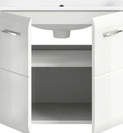 Waschbeckenunterschrank Ice Xonox - MDF Hochglanz - 60x55x46 cm - Weiß