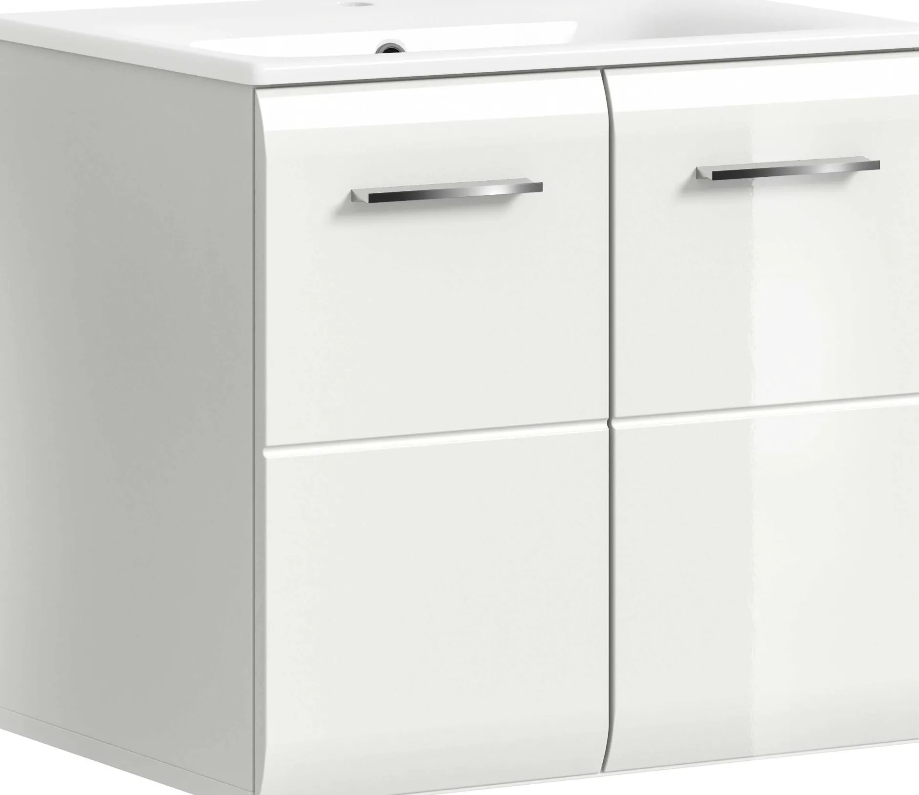 Waschbeckenunterschrank Ice Xonox - MDF Hochglanz - 60x55x46 cm - Weiß