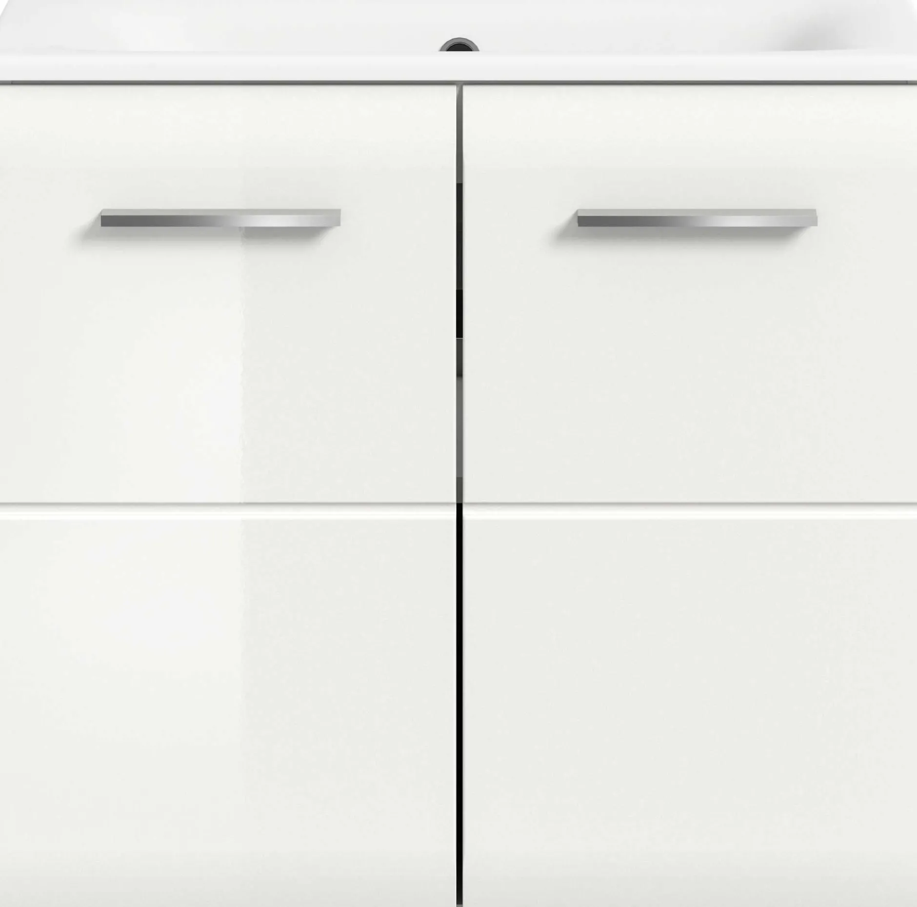 Waschbeckenunterschrank Ice Xonox - MDF Hochglanz - 60x55x46 cm - Weiß