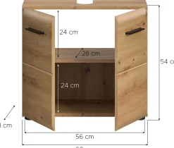 Waschbeckenunterschrank Ice Xonox Artisan Oak 60x54x30 cm
