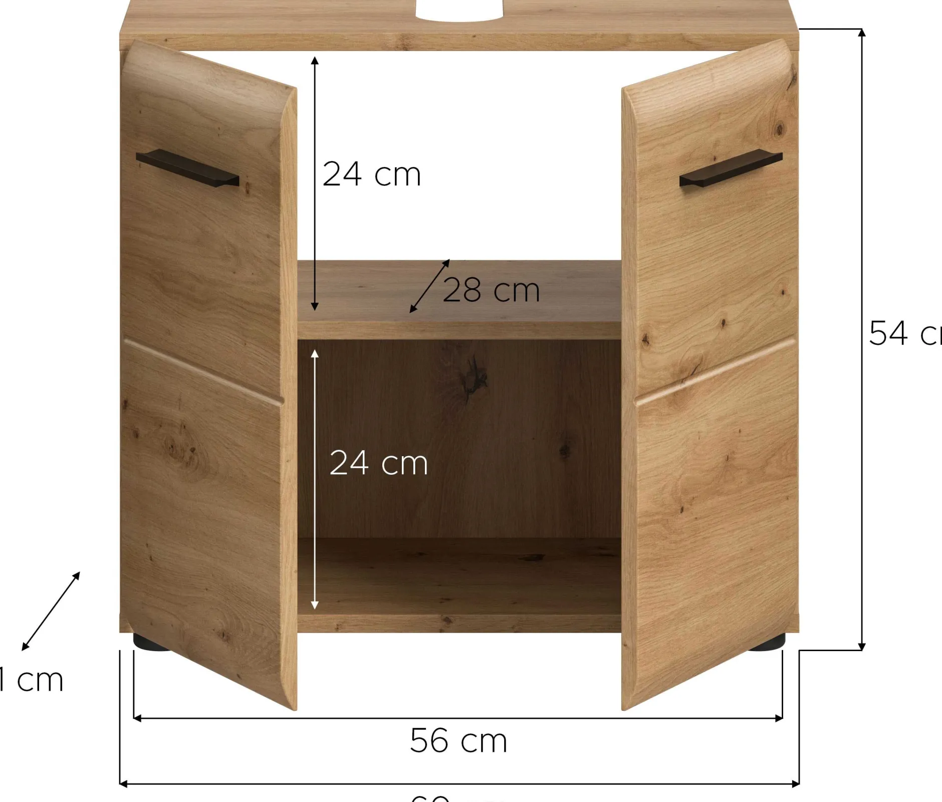 Waschbeckenunterschrank Ice Xonox Artisan Oak 60x54x30 cm