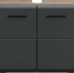 Waschbeckenunterschrank Ice Xonox 60x54x30 cm Mattschwarz/Nox Oak