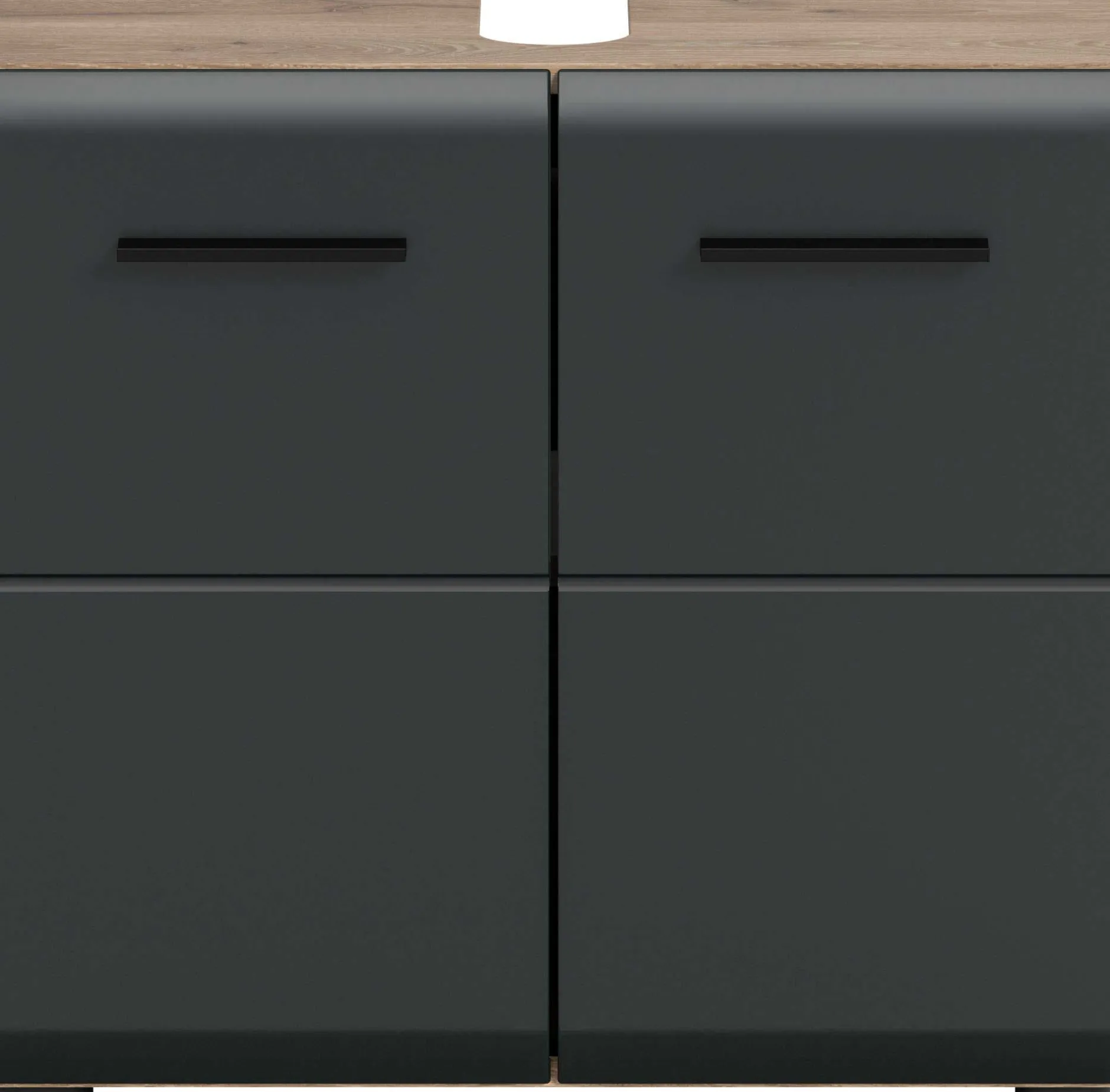 Waschbeckenunterschrank Ice Xonox 60x54x30 cm Mattschwarz/Nox Oak