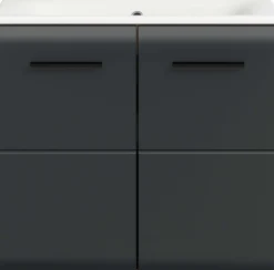 Waschbeckenunterschrank Ice Xonox - MDF matt schwarz/Nox Oak - 60x55x46 cm