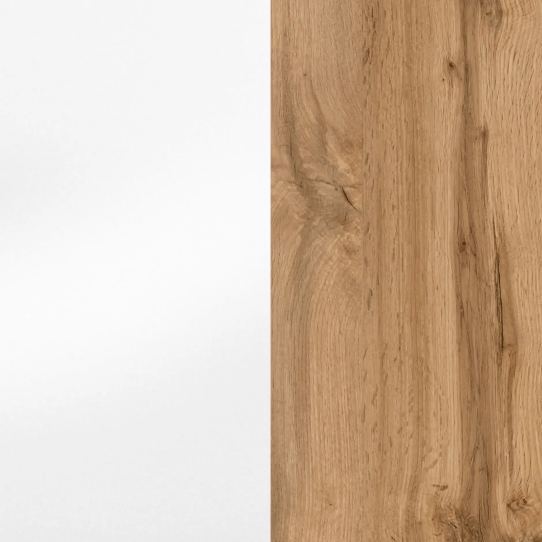 Waschbeckenunterschrank Kornel 80cm weißes Waschbecken - Eiche/mattweiß