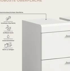 Waschbeckenunterschrank Scout Xonox - Hochglanz Weiß - 60x56x34 cm