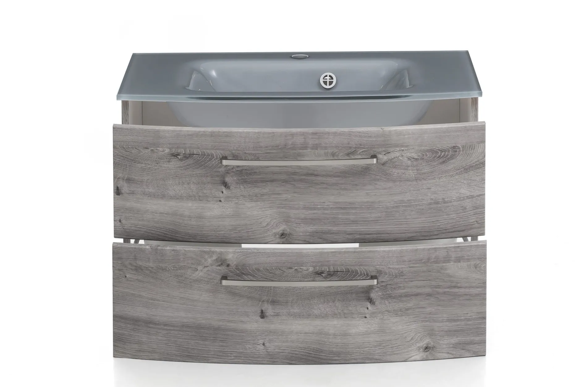 Waschbeckenunterschrank Stivan 80cm grau Waschbecken - Eiche grau
