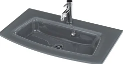 Waschbeckenunterschrank Stivan 80cm grau Waschbecken - Eiche grau