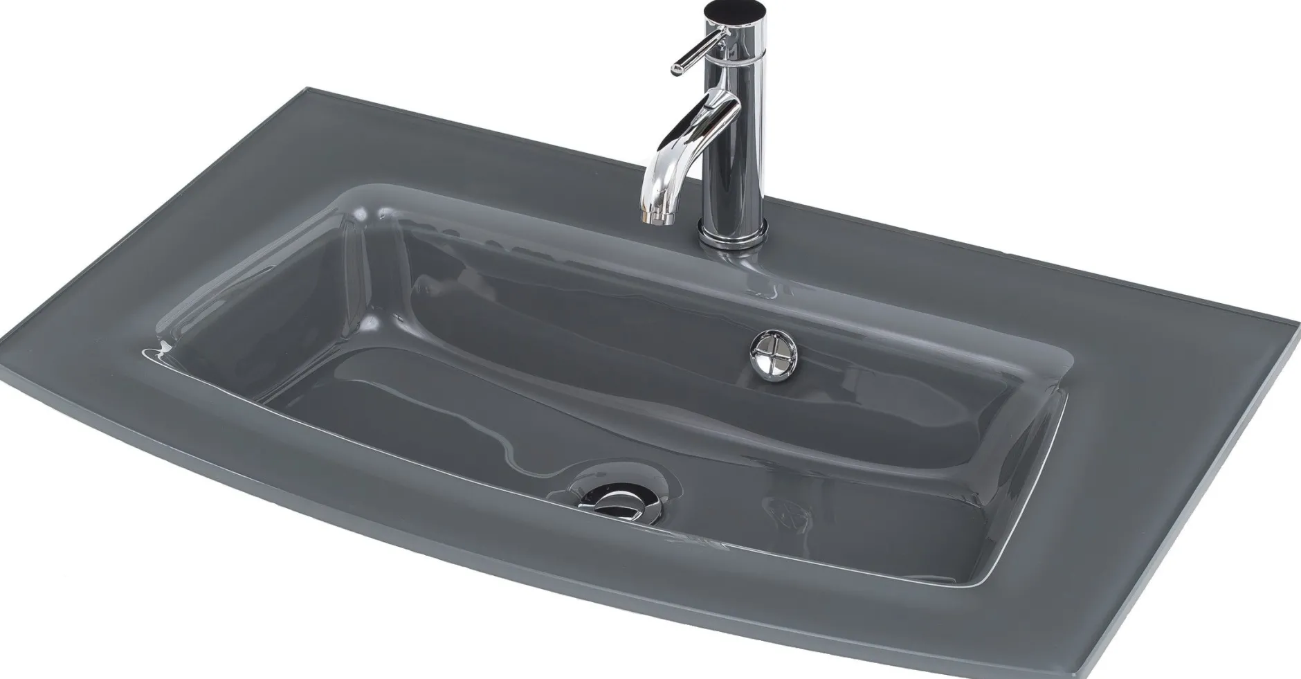 Waschbeckenunterschrank Stivan 80cm grau Waschbecken - Eiche grau
