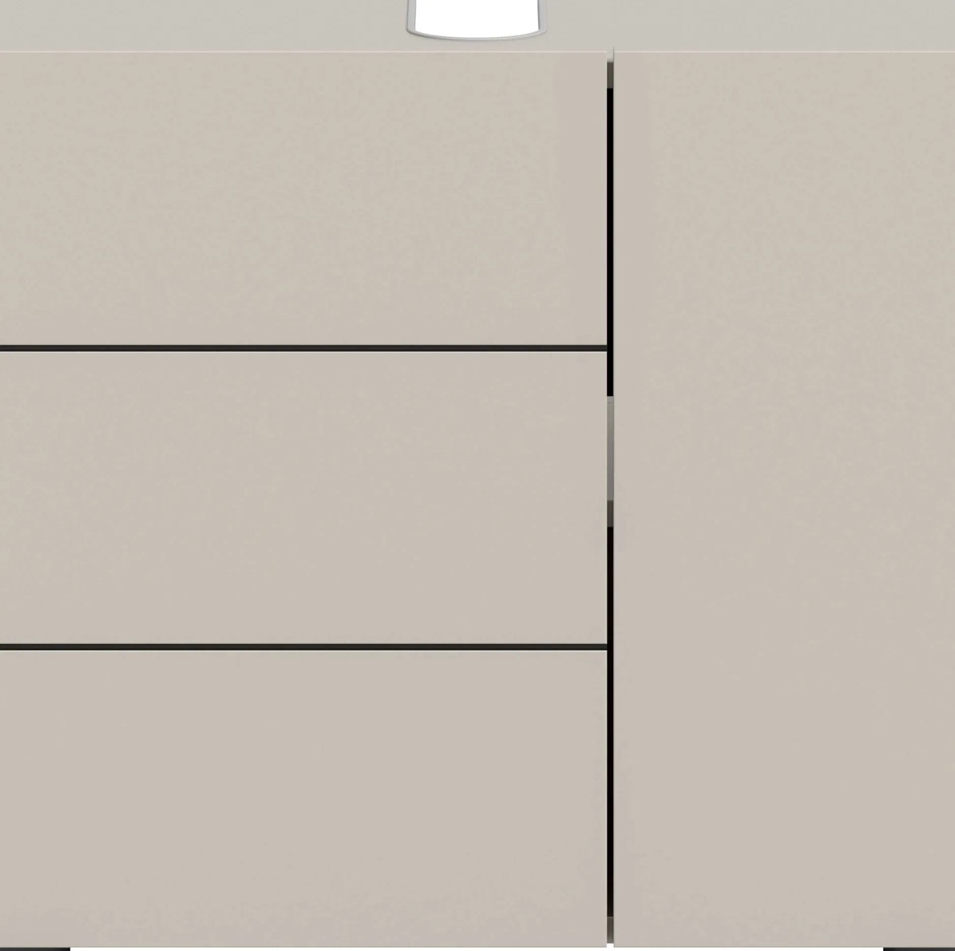 Waschbeckenunterschrank Vira Xonox - Cashmere Melamin - 60x57x34 cm - Schwarz