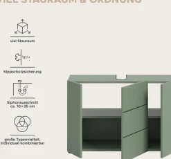 Waschbeckenunterschrank Vira Xonox - Smoke Green - 82x56x34 cm