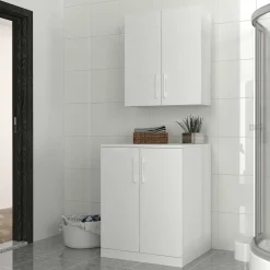 Waschmaschinenschrank Brisa - 70x67x90cm - 2 Türen - weiß