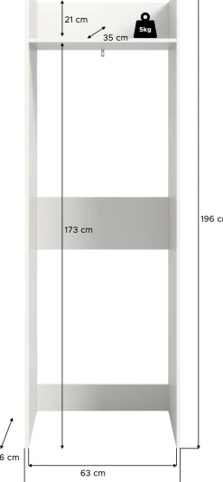 Waschmaschinenschrank Free Xonox Weiß - 66x195x62 cm