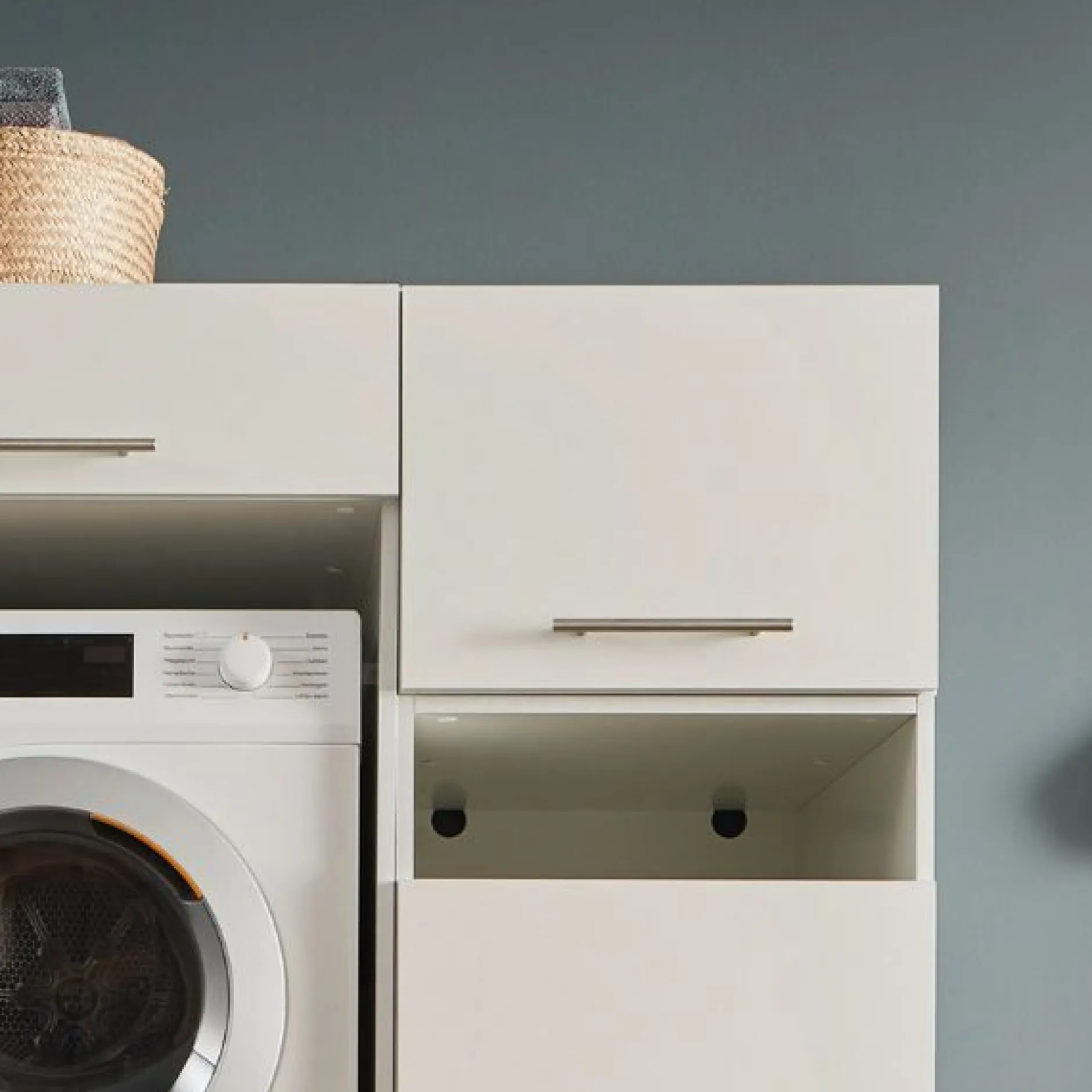 Waschmaschinenschrankkombination Laundreezy | 118 x 68 x 200 cm | Weiß