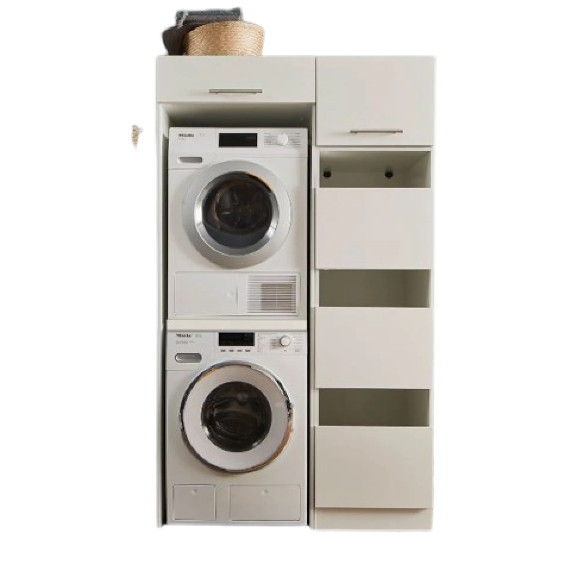 Waschmaschinenschrankkombination Laundreezy | 118 x 68 x 200 cm | Weiß