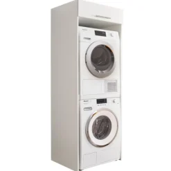 Waschmaschinenschrankkombination Laundreezy | 118 x 68 x 200 cm | Weiß