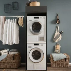 Waschmaschinenschrank-Kombination Laundreezy | 118 x 68 x 200 cm | Anthrazit