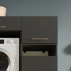 Waschmaschinenschrank-Kombination Laundreezy | 118 x 68 x 200 cm | Anthrazit