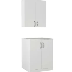 Waschmaschinenschränke Benito - 70x27x80cm und 70x67x90cm - weiß