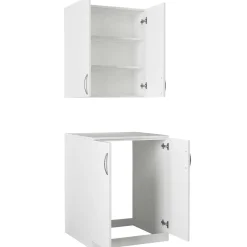 Waschmaschinenschränke Benito - 70x27x80cm und 70x67x90cm - weiß