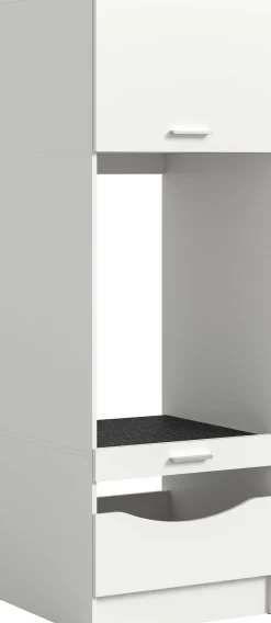 Waschmaschinenunterschrank Free Xonox - Weiß Holzoptik - 66x195x68 cm