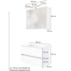 Waschtisch-Möbel-Set Brama 80cm - weiß