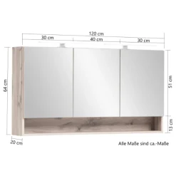 Waschtisch-Set Kaprun | Waschtischschrank, Spiegelschrank | Graphitgrau