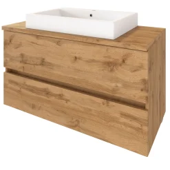 Waschtisch-Set Pienza | Spiegelschrank, Waschtischunterschrank | Wotan Oak Design