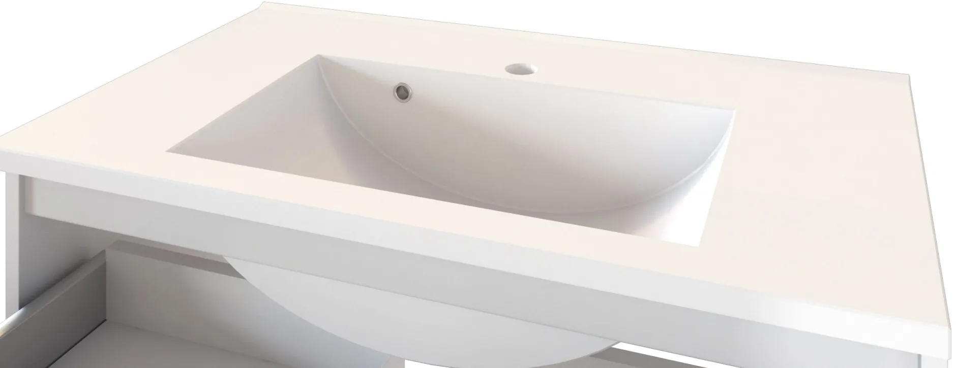 Waschtischunterschrank Bobbi 80cm 2 Schubladen - weiß