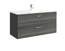 Waschtischunterschrank Bobbi 100cm 2 Schubladen - graphit/quecksilber