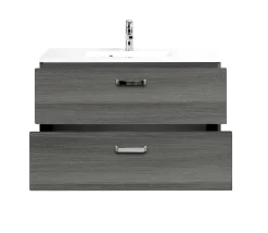 Waschtischunterschrank Bobbi 90cm 2 Schubladen - graphit/quecksilber