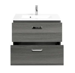 Waschtischunterschrank Bobbi 70cm 2 Schubladen - graphit/quecksilber