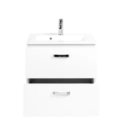 Waschtischunterschrank Bobbi 60cm 2 Schubladen - weiß