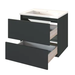 Waschtischunterschrank Brama 60cm 2 Schubladen - graphit/mattgrau