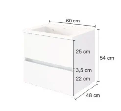 Waschtischunterschrank Brama 60cm 2 Schubladen - wotan eiche