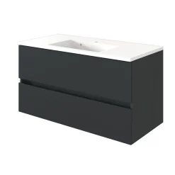 Waschtischunterschrank Brama 100cm 2 Schubladen - graphit/mattgrau