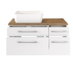 Waschtischunterschrank Dasa (links) 90cm mit 4 Schubladen - weiß