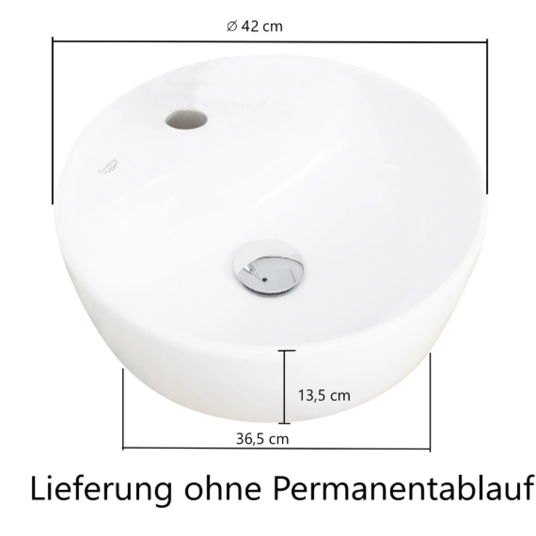 Waschtischunterschrank Karan 61cm mit Waschbecken und 1 Schublade - anthrazit/eiche