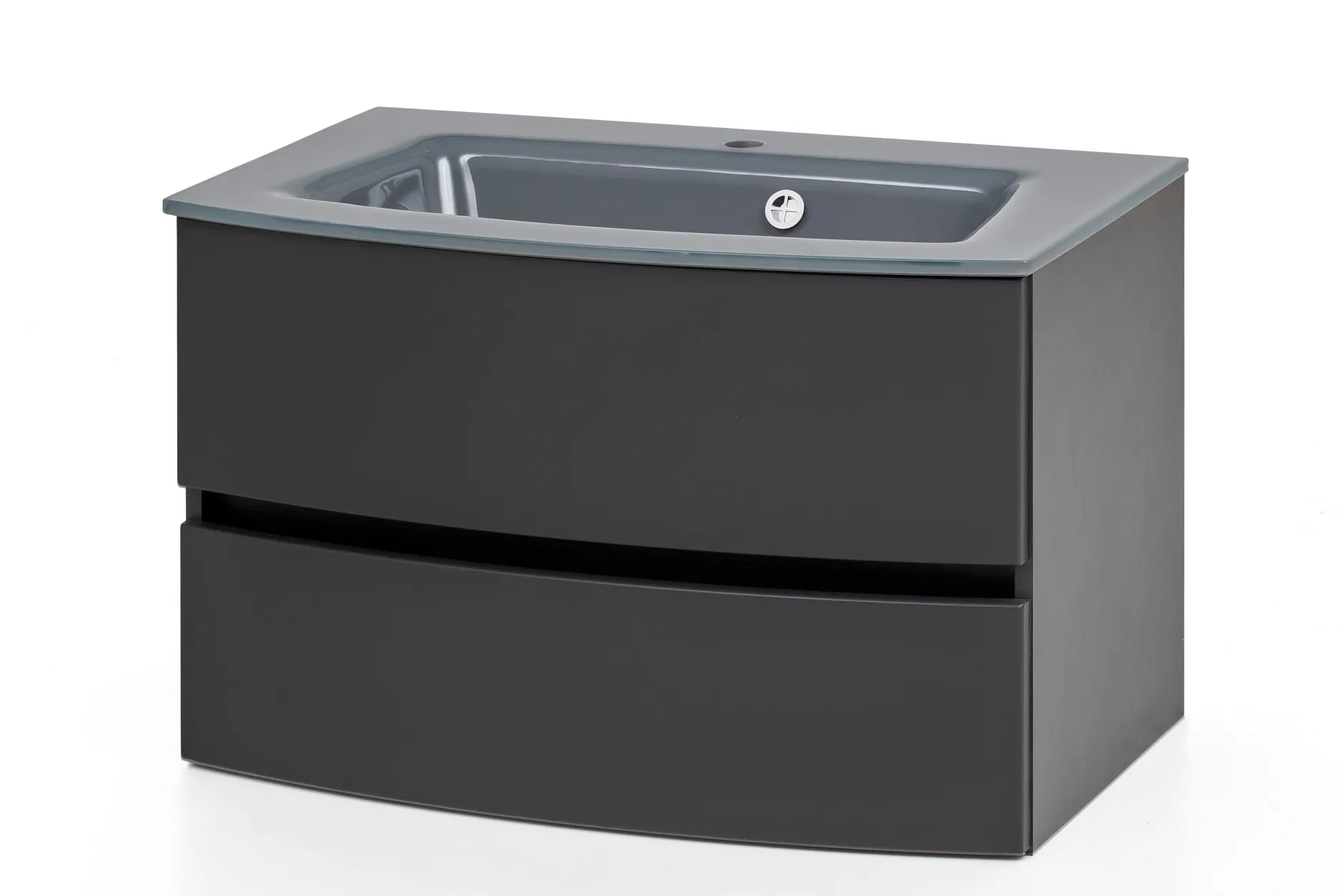 Waschtischunterschrank Kornel 80cm grau Waschtisch - graphitgrau