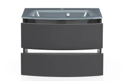 Waschtischunterschrank Kornel 80cm grau Waschtisch - graphitgrau