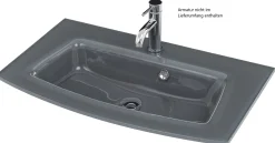 Waschtischunterschrank Kornel 80cm grau Waschtisch - graphitgrau