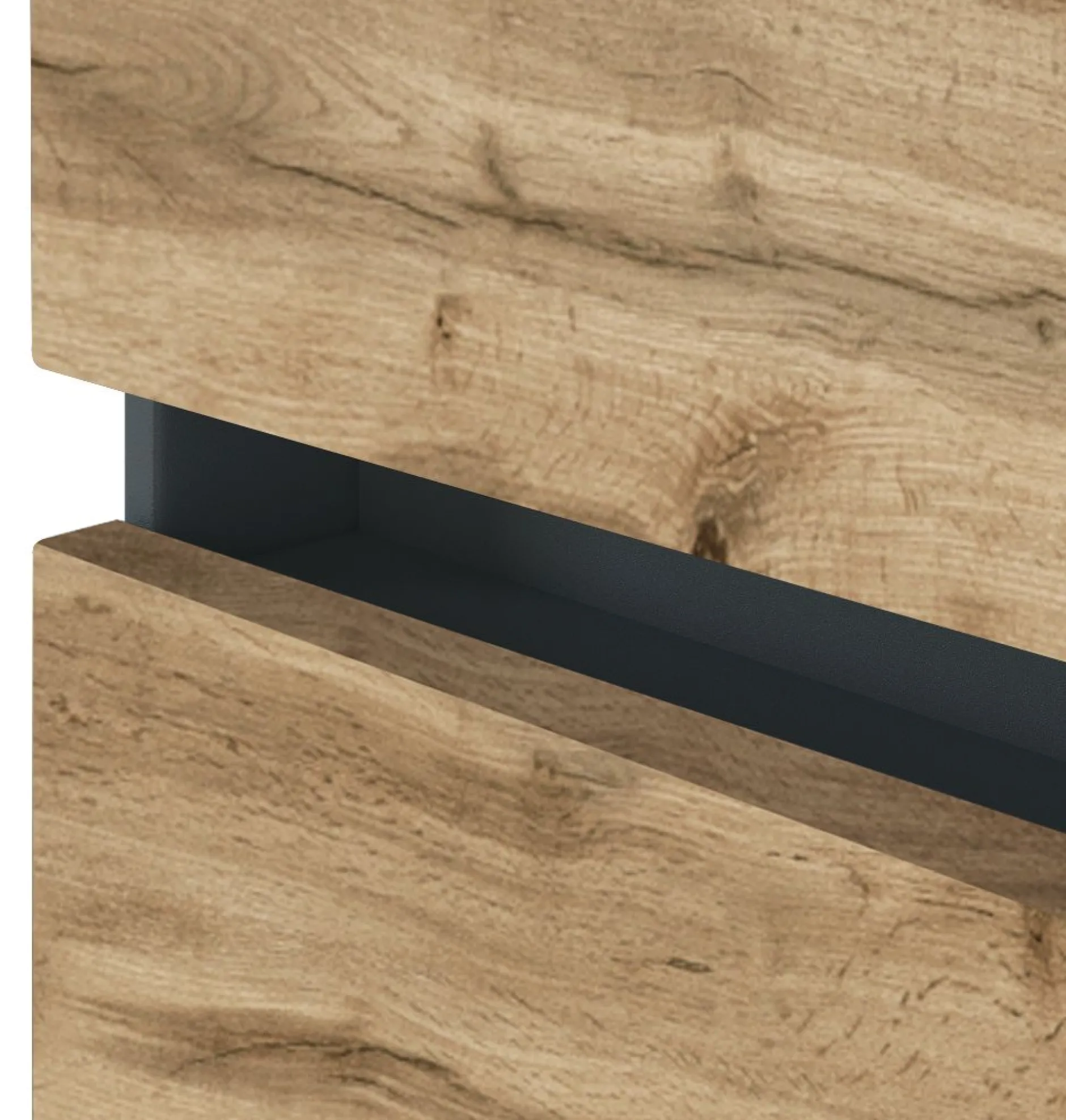 Waschtischunterschrank Luna 60cm 2 Schubladen - graphit/quecksilber