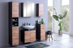 Waschtischunterschrank Pares 60cm 2 Schubladen - graphit/wotan eiche