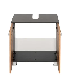 Waschtischunterschrank Pares 60cm 2 Schubladen - graphit/wotan eiche