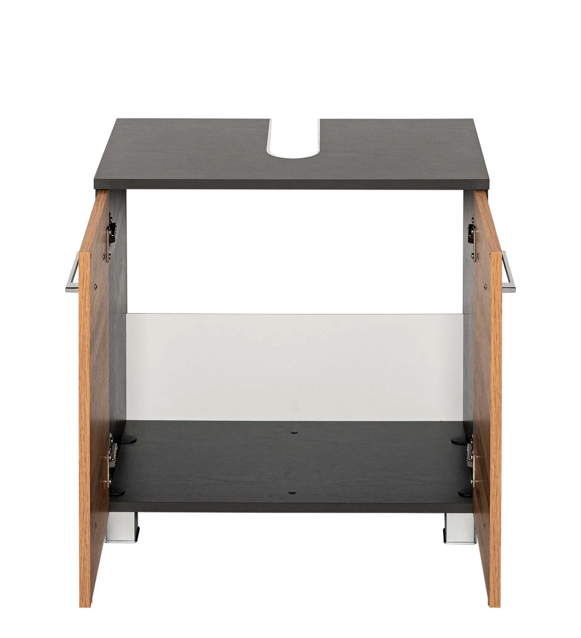 Waschtischunterschrank Pares 60cm 2 Schubladen - graphit/wotan eiche