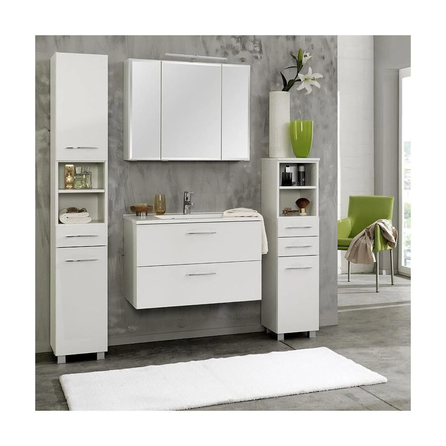 Waschtischunterschrank Portofino | 80 x 47 x 54 cm | Weiß