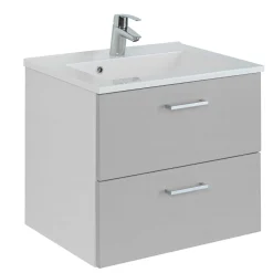 Waschtischunterschrank Ricca 60cm 2 Schubladen - weiß/hellgrau