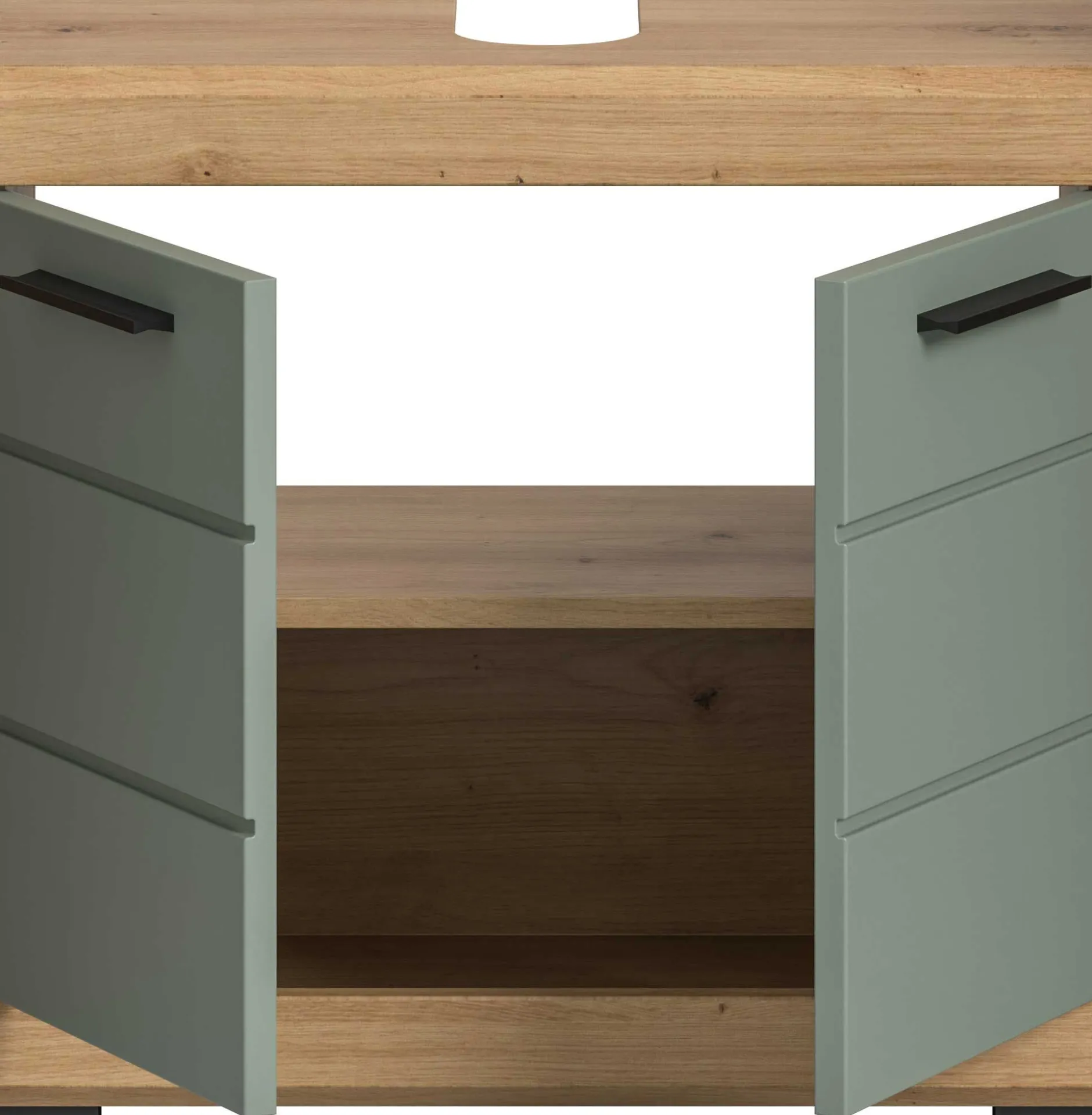 Waschtischunterschrank Scout Xonox - Sage Grün Artisan Eiche - 60x56x34 cm